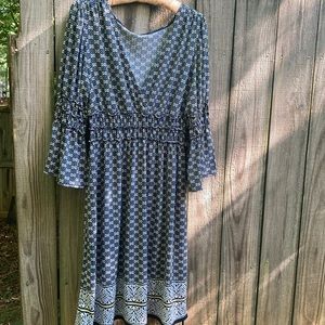 Blue and white dress